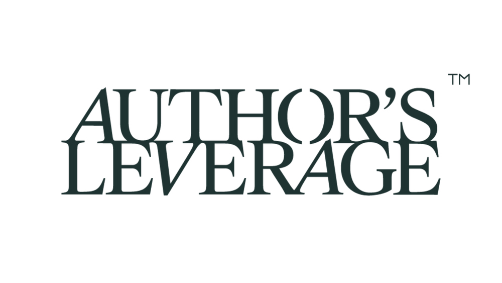 The logo for "The Author's Leverage" features bold, elegant serif text in dark green capital letters that read "AUTHOR'S LEVERAGE" against a white background. The design conveys professionalism and authority, emphasizing the brand's focus on empowering authors and creative professionals.